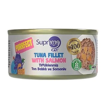 Supreme Tiftiklenmiş Ton Balıklı ve Somonlu 70 gr Kedi Maması