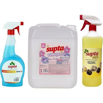 Supta 1 lt Çok Amaçlı Temizleyici + 750 ml Cam Sil + 5 lt Çamaşır Yumuşatıcısı