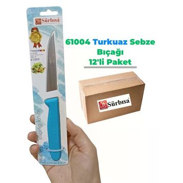 Sürbisa 61004 12 Adet Turkuaz Sebze Bıçağı