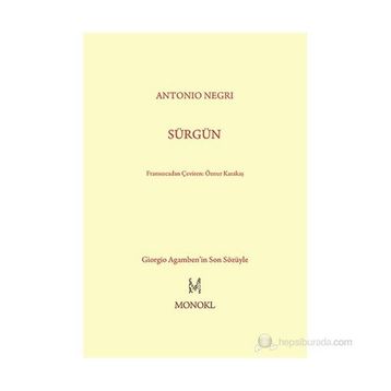 SÜRGÜN - ANTONIO NEGRI