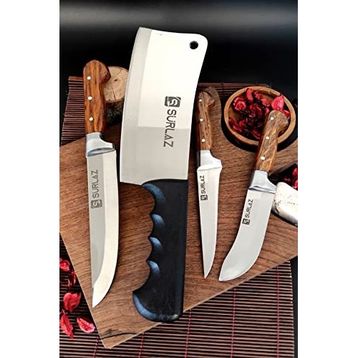 Sürlaz GTR-2690 Handmade Satır Zırh 4 Parça Bıçak Seti
