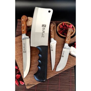 Sürlaz GTR-2690 Handmade Satır Zırh 4 Parça Bıçak Seti