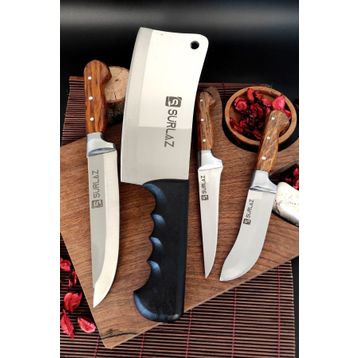 Sürlaz GTR-2690 Handmade Satır Zırh 4 Parça Bıçak Seti