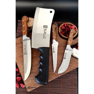 Sürlaz GTR-2690 Handmade Satır Zırh 4 Parça Bıçak Seti