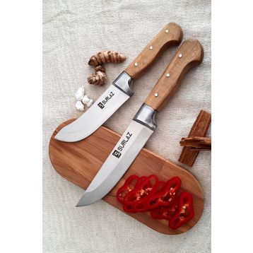 Sürlaz Handmade Mutfak Bıçak Seti 2 Parça Et Sebze Bıçakları