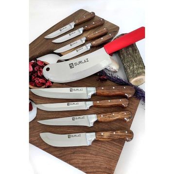 Sürlaz Handmade Reds 9 Parça Bıçak Seti