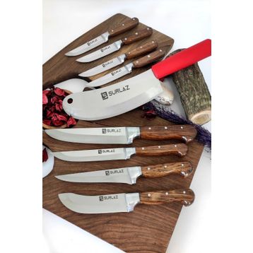 Sürlaz Handmade Reds 9 Parça Bıçak Seti
