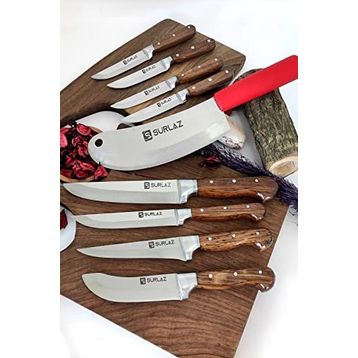 Sürlaz Handmade Reds 9 Parça Bıçak Seti