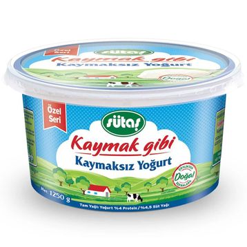 Sütaş 1.25 kg Kaymak Gibi Kaymaksız Yoğurt