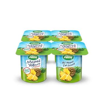 Sütaş 4'lü 115 gr Ananaslı Yoğurt