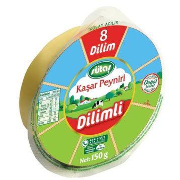 Sütaş 8'li 150 gr Dilimli Kaşar Peyniri