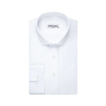 Süvari 1720232 Slim Fit Armür Desenli Beyaz Erkek Gömlek