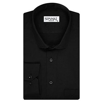 Süvari Bol Kesim Armürlü Uzun Siyah Erkek Gömlek