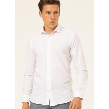 Süvari GM1007100455 Klasik Yaka Düz Beyaz Erkek Gömlek