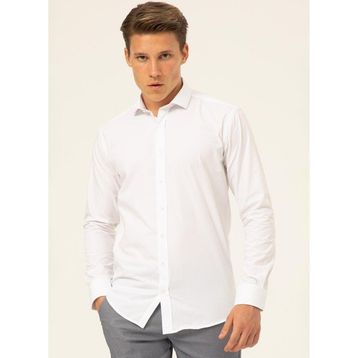 Süvari GM1007100455 Klasik Yaka Düz Beyaz Erkek Gömlek