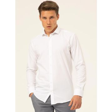 Süvari GM1007100464 Klasik Yaka Düz Beyaz Erkek Gömlek