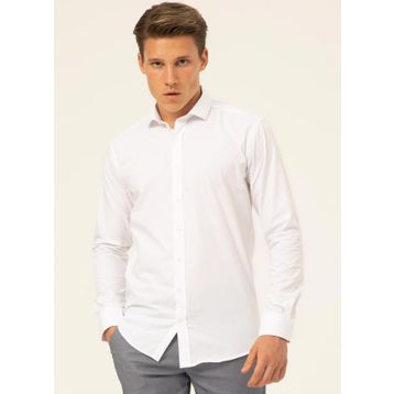 Süvari GM1007100473 Klasik Yaka Düz Beyaz Erkek Gömlek