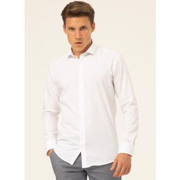 Süvari GM1007100486 Klasik Yaka Düz Beyaz Erkek Gömlek