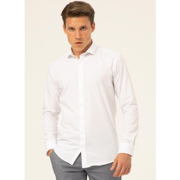 Süvari GM1007100486 Klasik Yaka Düz Beyaz Erkek Gömlek
