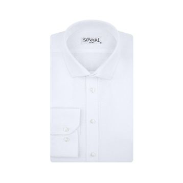 Süvari GM2024700291 Klasik Yaka Fit Armürlü Mavi Erkek Gömlek
