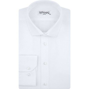 Süvari GM2024700291 Klasik Yaka Fit Armürlü Mavi Erkek Gömlek