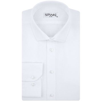 Süvari GM2024700291 Klasik Yaka Fit Armürlü Mavi Erkek Gömlek