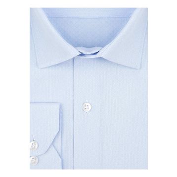Süvari GM2025000183 Klasik Yaka Regular Fit Armürlü Mavi Erkek Gömlek