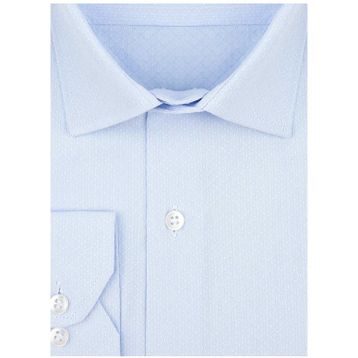 Süvari GM2025000183 Klasik Yaka Regular Fit Armürlü Mavi Erkek Gömlek