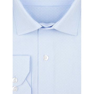 Süvari GM2025000183 Klasik Yaka Regular Fit Armürlü Mavi Erkek Gömlek