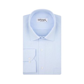 Süvari GM2025000183 Klasik Yaka Regular Fit Armürlü Mavi Erkek Gömlek
