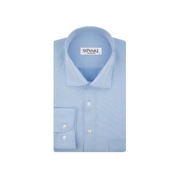 Süvari Klasik Yaka Regular Fit Armürlü Beyaz Erkek Gömlek