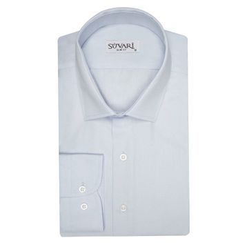 Süvari Slim Fit Açık Mavi Düz Erkek Gömlek