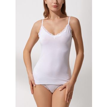 Suwen Cappicino Soft Touch Lacy İnce Askılı Atlet