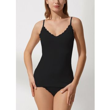 Suwen Cappicino Soft Touch Lacy İnce Askılı Atlet