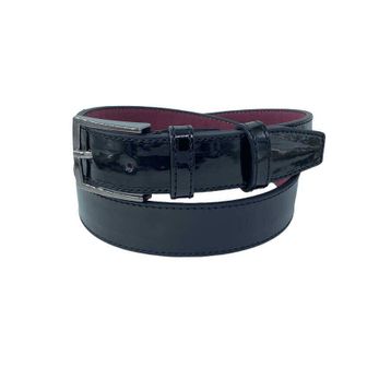 Süzer G90 3 cm Siyah Rugan Çocuk Boy Suni Deri Düz Model Garson Klasik Kemer