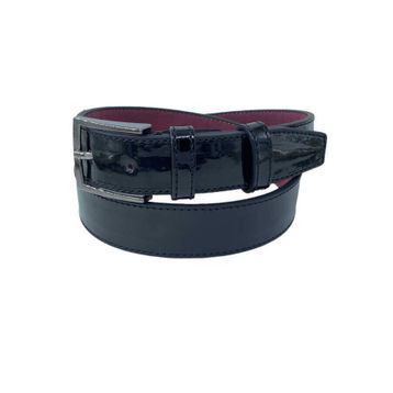 Süzer G90 3 cm Siyah Rugan Çocuk Boy Suni Deri Düz Model Garson Klasik Kemer