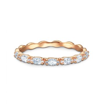 Swarovski 5366573 50 Vittore Marquise Beyaz Pembe Altın Rengi Kaplama Yüzük