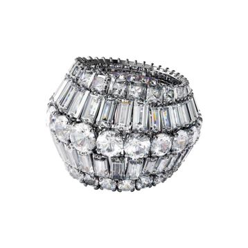 Swarovski 5598341 Hyperbola:Rıng L Rows Whıte/Rhs 55 Swarovski Yüzük