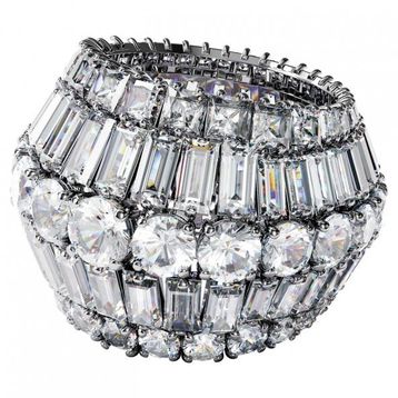 Swarovski 5598341 Hyperbola:Rıng L Rows Whıte/Rhs 55 Swarovski Yüzük
