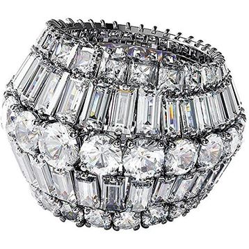 Swarovski 5598341 Hyperbola:Rıng L Rows Whıte/Rhs 55 Swarovski Yüzük