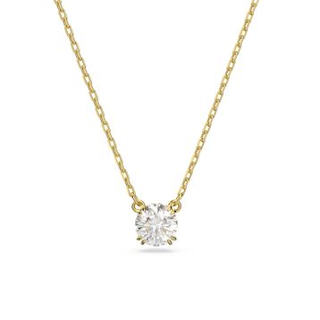 Swarovski 5636703 Constella Round Beyaz Sarı Altın Rengi Kaplama Kolye