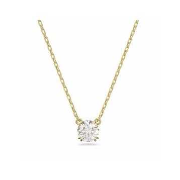 Swarovski 5636703 Constella Round Beyaz Sarı Altın Rengi Kaplama Kolye
