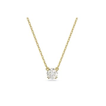 Swarovski 5636703 Constella Round Beyaz Sarı Altın Rengi Kaplama Kolye
