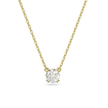 Swarovski 5636703 Constella Round Beyaz Sarı Altın Rengi Kaplama Kolye