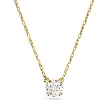 Swarovski 5636703 Constella Round Beyaz Sarı Altın Rengi Kaplama Kolye