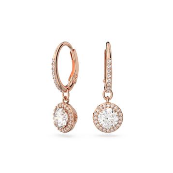 Swarovski 5638769 Constella Drop Beyaz Pembe Altın Rengi Kaplama Küpe
