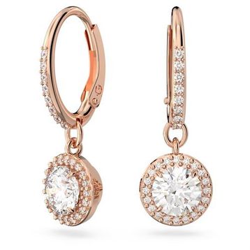 Swarovski 5638769 Constella Drop Beyaz Pembe Altın Rengi Kaplama Küpe