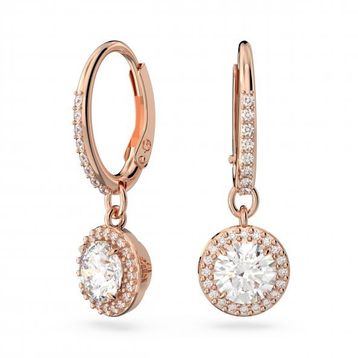Swarovski 5638769 Constella Drop Beyaz Pembe Altın Rengi Kaplama Küpe
