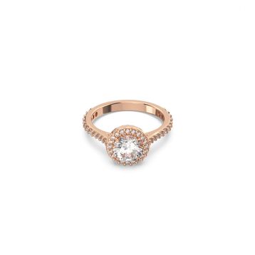 Swarovski 5639404 55 Constella Round Pave Beyaz Pembe Altın Rengi Kaplama Yüzük
