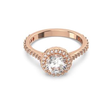 Swarovski 5639404 55 Constella Round Pave Beyaz Pembe Altın Rengi Kaplama Yüzük